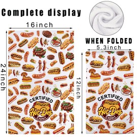 MYSOMY Hot Dog Kitchen Towel Hot Dog Lover Gifts Hot Dog Hand Towel Hot Dog Maker Gift Certified Hotdogologist Gifts Hot Dog Themed Gifts (Hot Dog yellow UK)
