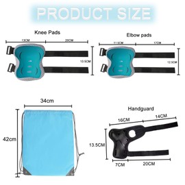 DKDDSSS 7 Piece Children's Knee Pads, Protector Set, 7-in-1 Inline Skate Pads, Adjustable Knee Pads, Elbow Pads and Wrist Guards, for Roller Skating, Bicycles and Skateboards