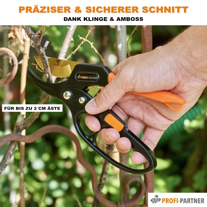 Profi-Partner Garden Ratchet Pruners Professional Ratchet Pruners Sharp Pruning Shears