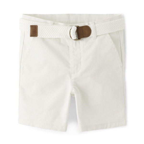 Gymboree,and Toddler Belted Twill Chino Shorts,Simply White,10