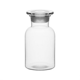 EISCO Labs Reagent Bottle, Soda Glass, Wide Neck with Stopper, 2000 mL
