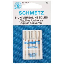 Euro-Notions Schmetz Universal Machine Needles, Size 12/80 5/Pkg