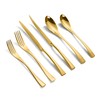 Lemeya 24 Piece Gold Silverware Set with Steak Knives,18/10 Stainless