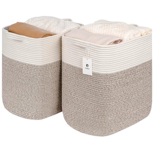 Laughbird Toy Storage Baskets for Clothes Fabric Cotton Rope Storage