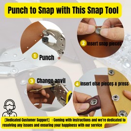 MinliGUY Snap Kit for Boat Cover/Canvas/Tarp/Clothing/Fabric/Tonneau, Heavy Duty Fasteners Pliers & 15mm Metal Marine Snaps 60 Set, DIY Tool to Repair/Install Stainless Steel Press Stud/Screw Button