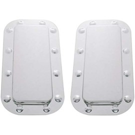 Set of 2 Peterbilt Stainless Steel Vent Door Cover and Dimpled Trim Set