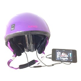 KOKKIA SportHelmet (BLACK cables): Helmet Stereo Earphones + Microphone and Remote-Control for most Smartphones/Devices.