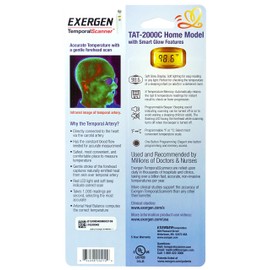 Exergen Temporal Scan Forehead Artery Baby Thermometer Tat-2000c Scanner, Digital