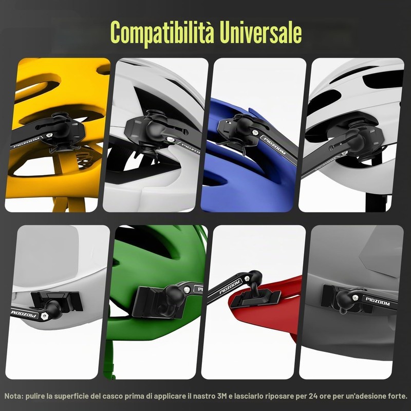 PidZoom Specchietto retrovisore sicuro per casco da bicicletta, regolabile a