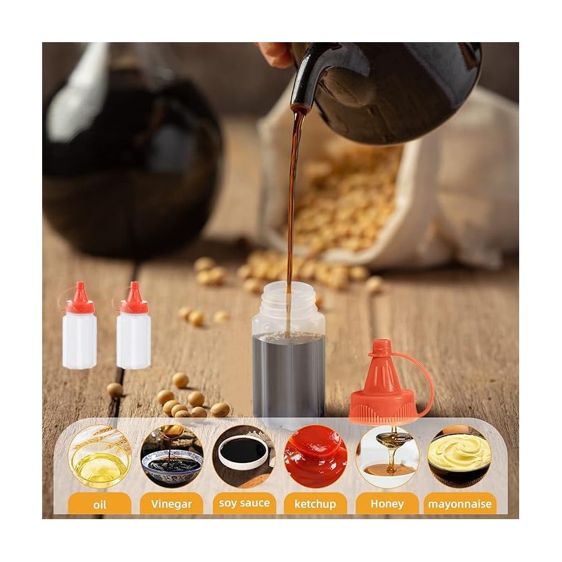 WEZCHUGHAOL Squeeze Bottles for Sauces and Condiments, 8 Pack, Mini