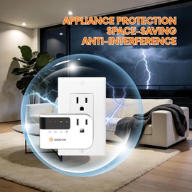 GIDEON Single Outlet Surge Protector, 900J Voltage Protector with LED Digital Display, 15A 1800W Wall Plug for Refrigerator, TV, PC & Home Appliances, Protects Against Power Surges, 120V