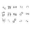 15 Pairs Earrings Set Black Stainless Steel Ear Studs Men