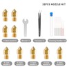 32 Pcs 3D Printer Nozzle Kit with MK8 Brass Nozzles