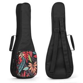 Colorful Ukulele Bag with Adjustable Shoulder Strap and Comfortable Carry Handle, Thick Padding and Reinforced Zipper, flowers, Flowers