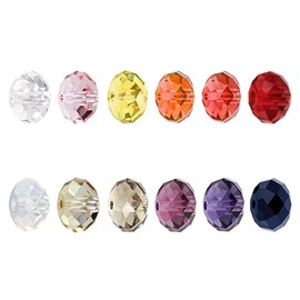 BEADNOVA 3mm Briolette Glass Rondelle Crystal Beads for Jewelry Making(1200pcs)