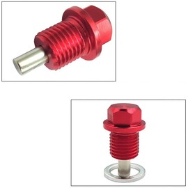 CENPEK Magnetic Oil Drain Plug M14x1.5 For Most GM Magnetic Sump Drain Nut Oil Drain Repair Bolt For All Other Car Models With 14x1.5 Threaded-Red