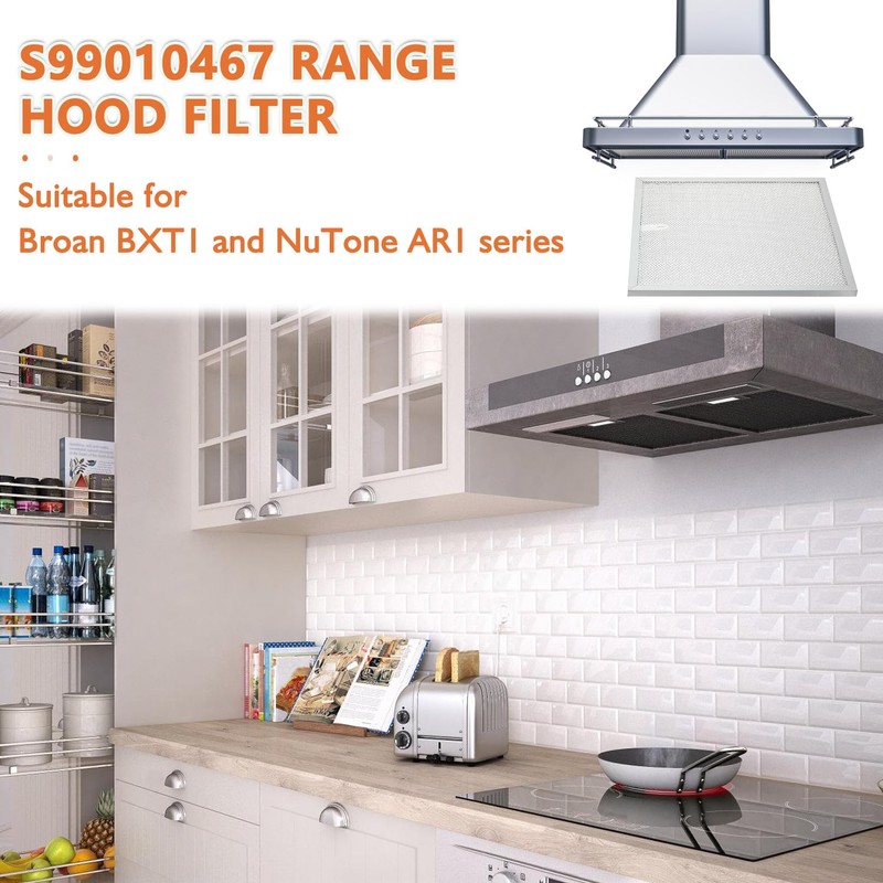 JAMHER 2 Pack S99010467 Range Hood Filter Replacement 5 Layer
