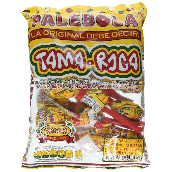 TAMAROCA ( Palebola - Tamarind Lollipops with Salt and Chili -Authentic Mexican Candy with Free Chocolate Kinder Bar