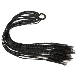 TefuRe Braided Hair Extensions, Ponytail, Kids Dance, Easy to Attach with Elastic, Blaze Extension, Video Available, Black Q37-1