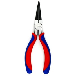 INGDAUM® Round Nose Pliers 160 mm with 2 Component Handles Blue/Red for Repairs, Assembly, Bending and Cutting