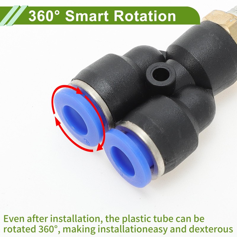 HOPESPANNER Push to Connect Air Fittings 1/4" Y Type Air