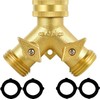 2 Way Heavy Duty Brass Garden Hose Connector Tap Splitter
