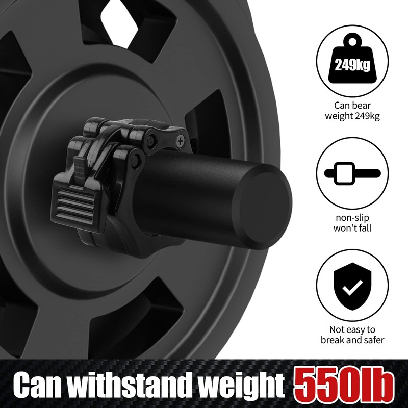 NewBEP 2PCS Olympic Adapter Sleeve 7.8" with Olympic Barbell Clamps