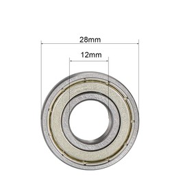sourcing map Pack of 3 Deep Groove Ball Bearings 6001Z Single Shield 12 mm x 28 mm x 8 mm Chrome Steel