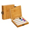 Holzsammlung Portable Bamboo Empty Mini Travel, 24 Grids Watercolour Paints