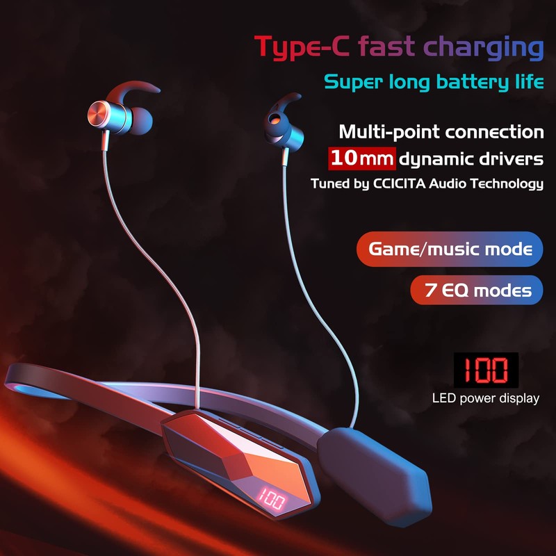 150H Playtime Neckband Bluetooth Headphones with LED Power Display, Bluetooth