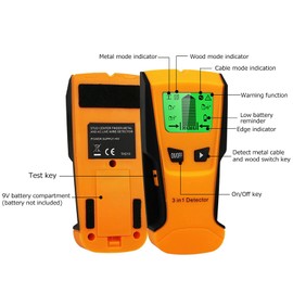 TH210 3 in 1 Stud Finder Wall Scanner Wall Detector Metal Detector Voltage Cable Electronic Stud Joist Drywall Detection Finder Wall Scanner Detector Digital Multi Scanner with LCD Display