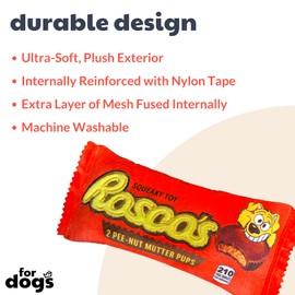 Huxley & Kent for Dogs | Roscos (Large) | Power Plush Dog Toy with Squeaker | Funny Dog Toy | Cute Dog Toy | H&K Squeaky Dog Toy