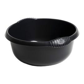 2 X Black High Grade 36cm Medium Circular Round Washing Up Bowl Basin Mixing