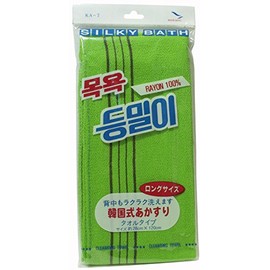 Kinugawa Company KA-7 Scrubbing Towel, Long Size, Green, 1 Piece