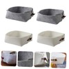 Housoutil 4pcs Felt Cosmetic Box Stackable Storage Boxes Compartment Storage