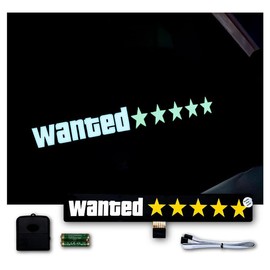 Alpena Sound Reactive LED Car Window Sticker/Ready to Glow Light-Up Decal, Music Sync Car Mod Accessory, Trendy Wireless Sticker for Custom Looks, Easy to Stick & Remove, Wanted