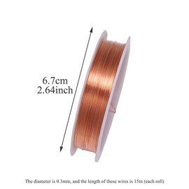 Redamancy Craft Wire, 3 Roll 0.3 mm Copper Wire for Jewellery Making, 15 m/Roll, Jewellery Wire, Copper Wire for DIY Artistic Floral Crafts, Modelling Making and Crafts, Jewellery Making Supplies