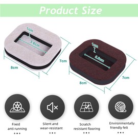 SamHeng 5 Pcs Furniture Caster Cups, Anti-Sliding Felt Feet Protector Pads Chair Leg Coasters Floor Protectors, Bed Sofa Wheel Stoppers Anti-Slip Pads Silent Chair Pulley Fixator (Light Grey)