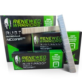 NiCcoreA Rustproof Staples T50 (Both 3/8" Crown & Leg) T50 Staple Outperforms Staples Stainless Steel; Stainless Steel Staple 3/8 Outperforms Monel - (500 Count Pack)