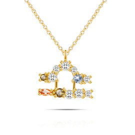 YV-cozx Zodiac Necklace for Women,Zodiac Pendant Necklace,925 Sterling Silver Constellation Necklace for Girlfriend Women Anniversaries Birthday (Libra)