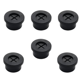 Adyoney 6 Pcs 16mm / 5/8 Inch Black Cable Cord Grommets, Rubber Desk Grommets for Table Computer Desk Wire Organizer TV Console and Other Furnitures Cover
