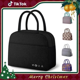 DALINDA Reusable Leakproof Insulated and Cooler High Capacity Lunch Bag for Women Men Tote Bag Sack Food Handbags Case  for Travel Work School Picnic - Color: Lleopard