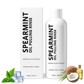 Spearmint Oil Pulling Rinse,Cold-Pressed Coconut Oil for Helps Maintain Gum Freshens Breath,Pure Mouthwash Mint Freshness,100ml