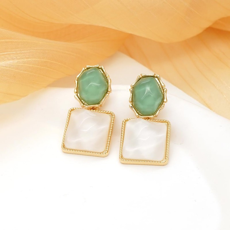 Suyi Gold Drop Earrings for Women Colorful Water Ripple Dangle