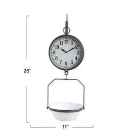 Creative Co-Op White Decorative Reproduction Scale Wall Clock