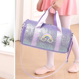 Dance bag, ballet bag, handbag, children's bag, shoulder bag, swimming bag, children's bag, rainbow glitter, blue