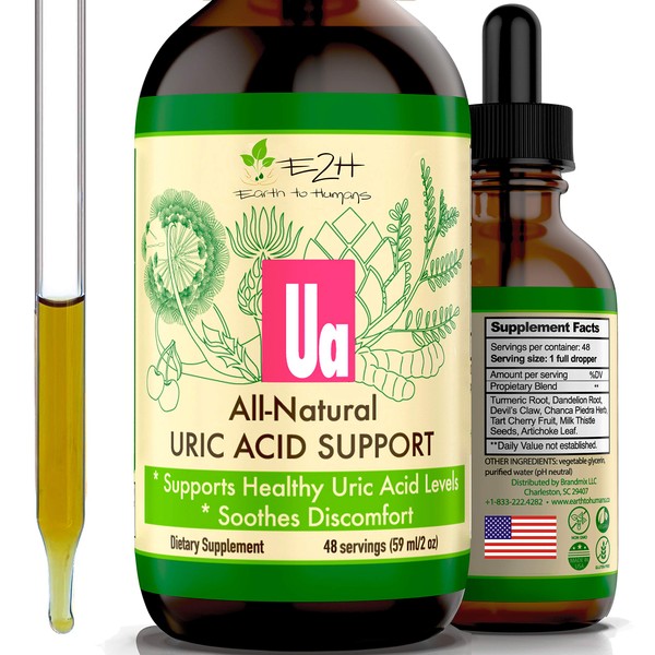 All-Natural Uric Acid Support Formula - Effective Support for Healthy Uric Acid Levels and Kidney Function - Potent Herbal Ingredients Including Tart Cherry and Devil’s Claw - 48 Servings