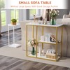 WOHOMO Console Table, Small Entryway Table with Storage Shelves 12''