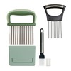 AZSRKRBM 3-in-1 Vegetable Slicer Set with Onion Holder Crinkle Cutter