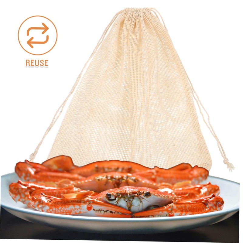 LABRIMP 4 Pack Seafood Boil Bags Pot Bag Set Cotton